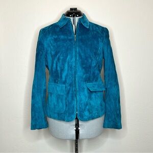 Liz Claiborne Suede Jacket, in Turquoise
